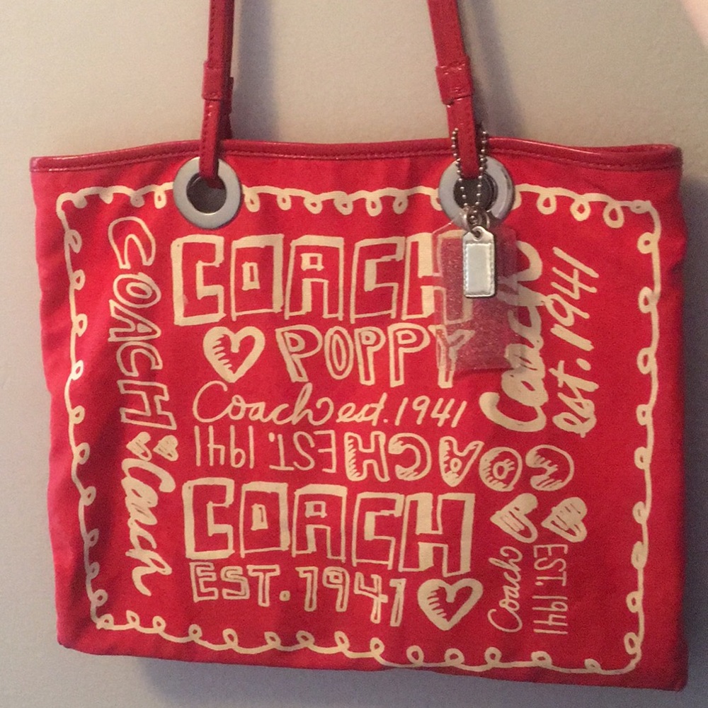 Coach Poppy Graffiti Tote